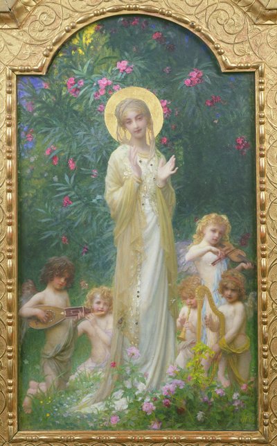 La Virgen en el Paraíso de Antoine Auguste Ernest Herbert or Hebert