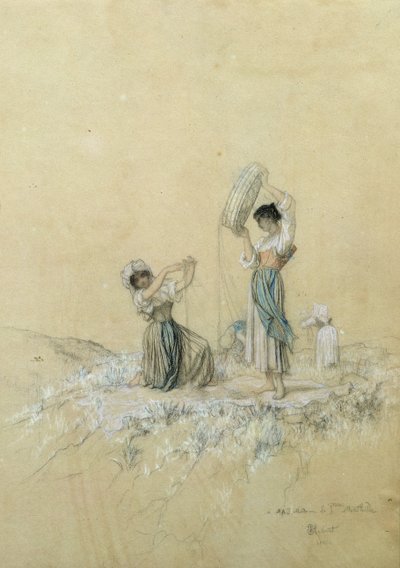 Los aventadores, 1866 de Antoine Auguste Ernest Herbert or Hebert