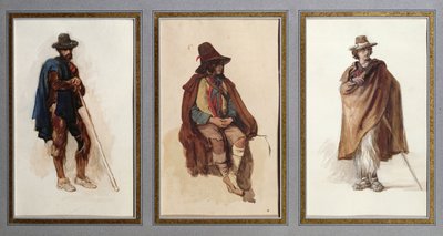 Tres tipos de pastores Ciociari de Antoine Auguste Ernest Herbert or Hebert