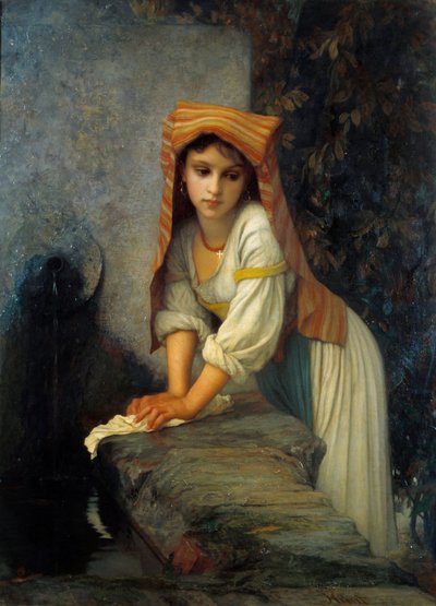 Joven lavandera de Antoine Auguste Ernest Herbert or Hebert