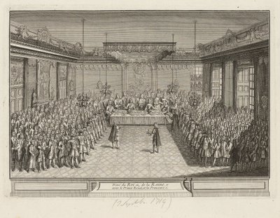 Banquete de Gala en el Salón de la Esquina del Palacio de Dresde el 3 de septiembre de 1719 de Antoine Aveline