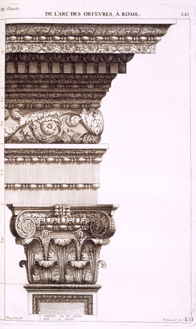 Arco de los Orfebres, Roma, 1682 de Antoine Babuty Desgodets