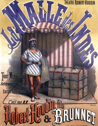 Espectáculo de magia de Robert Houdin hijo y Brunnet, finales del siglo XIX (cartel) de Antoine Barbizet