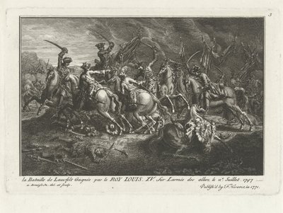 Vista de la Batalla de Lauffeldt (Lafeld, cerca de Maastricht) el 2 de julio de 1747 durante la Guerra de Sucesión Austriaca de Antoine Benoist