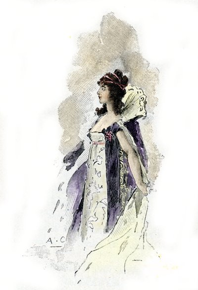 Portrait of Desiree Clary (1777-1860) Queen of Sweden in 1818 (Retrato de la reina de Suecia Desire Clary en 1818) Dibujo de Antoine Calbet extraído de "Napoleon et les femmes" de Masson de Antoine Calbet