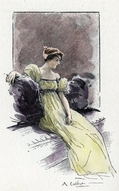 Retrato de Josefina de Beauharnais (1763-1814) en el momento de su encuentro con Napoleón Bonaparte (1769-1821) hacia 1795 (Retrato de Josefina de Beauharnais justo antes de su matrimonio con Napoleón Bonaparte de Antoine Calbet