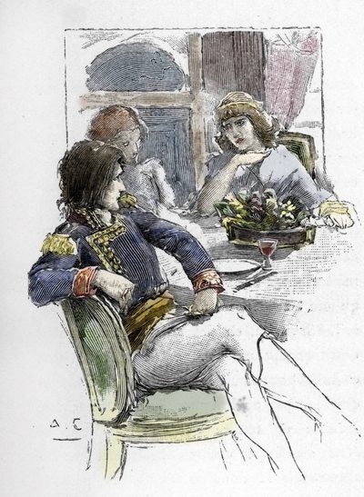 La cantante Giuseppina Grassini (1773-1850) era joven en presencia de Berthier, en la habitación del primer cónsul Napoleón Bonaparte, que se convirtió en su amante. de Antoine Calbet