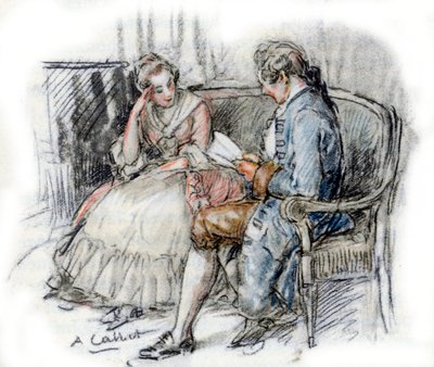 Werther leyendo a Charlotte de Antoine Calbet