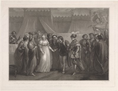 Catherine van Valois y koning Hendrik V van Engeland La princesa Catalina de Francia presentó a Enrique V de Inglaterra (...) (título sobre objeto) de Antoine Cardon