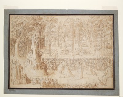 Catalina de Médicis agasaja a los embajadores polacos en los jardines de las Tullerías de Antoine Caron