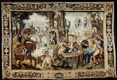 Ejercicio en el asalto y defensa de un bastión, diseñado 1562-1565 (tejido 1611-1627) de Antoine Caron