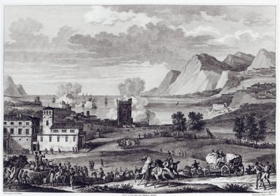 Liberación de Córcega, 20 de octubre de 1796, grabado por Jean Duplessi-Bertaux (1747-1819) de Antoine Charles Horace Vernet