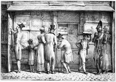 Tienda de impresiones litográficas de Delpech, c.1818 de Antoine Charles Horace Vernet