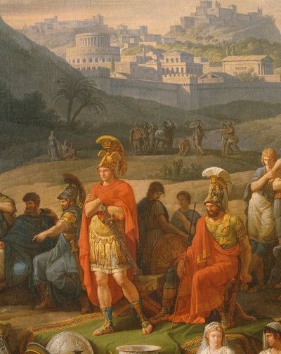 Juegos funerarios en honor a Patroclo, detalle de héroes griegos, c.1790 de Antoine Charles Horace Vernet