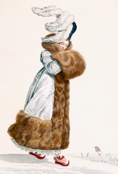 Vestido de patinaje sobre hielo, grabado por Georges Jacques Gatine (1773-1831), c.1797 de Antoine Charles Horace Vernet