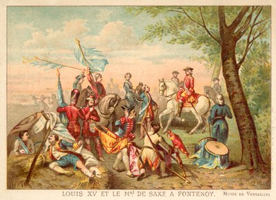 Luis XV de Francia y el Mariscal de Saxe en la Batalla de Fontenoy, 1745 de Antoine Charles Horace Vernet