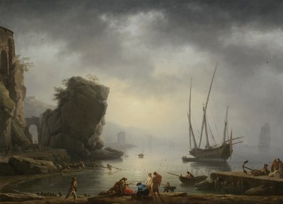 Escena costera mediterránea, 1746 de Antoine Charles Horace Vernet
