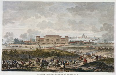La batalla de La Favorita, 25 Nivose, Año 5 (enero 1797) grabado por Jean Duplessi-Bertaux (1747-1819) de Antoine Charles Horace Vernet