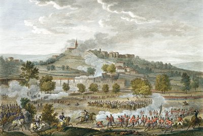 La batalla de Montebello y Casteggio, 20 Prairial, Año 8 (9 de junio de 1800) grabado por Jean Duplessi-Bertaux de Antoine Charles Horace Vernet