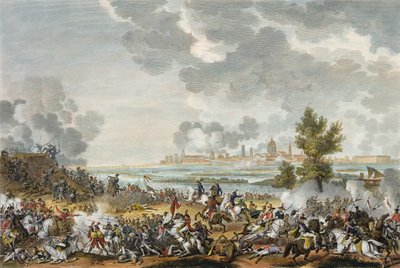La batalla de S. Giorgio di Mantova, 29 Fructidor, Año 4 (septiembre 1796) grabado por Jean Duplessi-Bertaux de Antoine Charles Horace Vernet