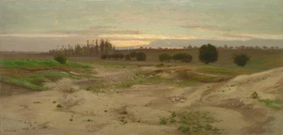 El pozo de marga en Mulcent: Atardecer, después de 1857 (óleo sobre papel, montado sobre cartón, montado sobre contrachapado) de Antoine Chintreuil