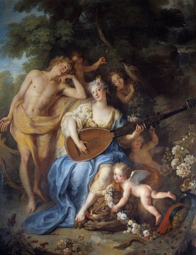 (detalle) Retrato de la Duquesa de Villars, nacida Angelique de Varangeville de Antoine Coypel