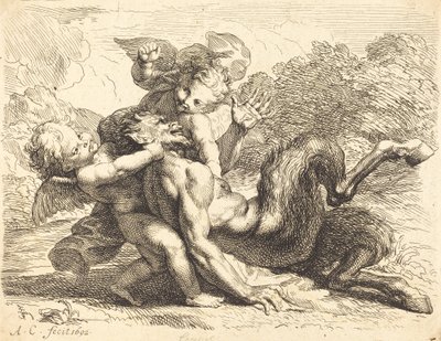Pan vencido por los putti de Antoine Coypel