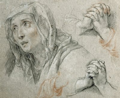 Estudios para la figura de la Virgen de Antoine Coypel