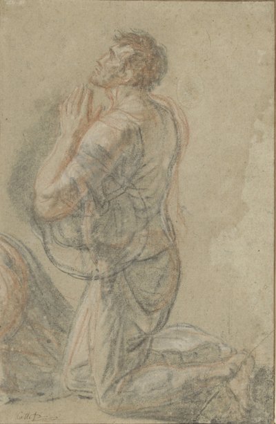 Hombre arrodillado, visto de lado de Antoine François Callet
