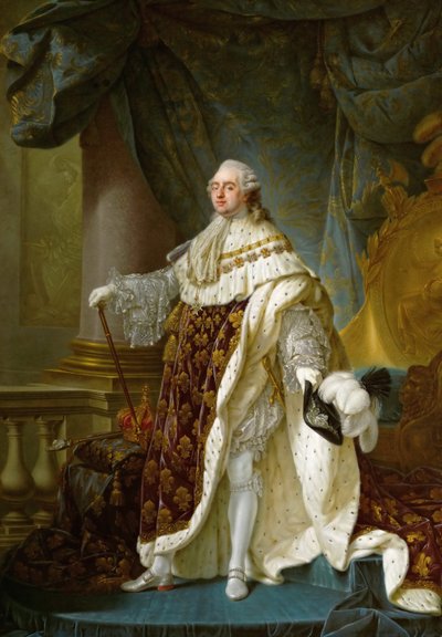 Retrato del Rey Luis XVI 1754-1793 en sus ropas de coronación, 1779 de Antoine François Callet