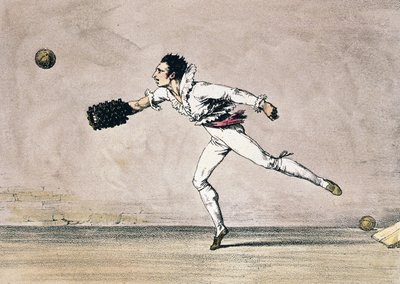 El juego de la pelota, por Antoine Jean-Baptiste Thomas (1791-1834), litografía en color de Un año en Roma y sus alrededores de Antoine Jean Baptiste Thomas