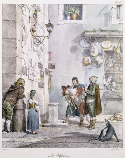 Los gaiteros, por Antoine-Jean-Baptiste Thomas. Siglo XIX. de Antoine Jean Baptiste Thomas