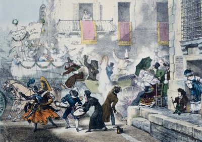 Lanzando confeti durante el carnaval en Roma de Antoine Jean Baptiste Thomas