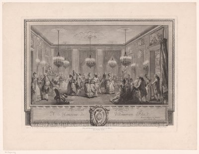 María Antonieta: la reina de la moda: baile en casa de Monsieur de Villemorien Salón de baile con parejas de baile Le Bal Pare (título sobre objeto) de Antoine Jean Duclos
