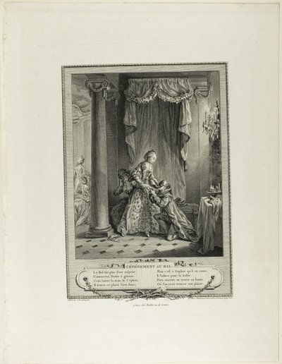 El acontecimiento del baile, de Monument du Costume Physique et Moral de la fin du Dix-huitième siècle de Antoine Jean Duclos