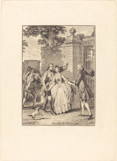 La confianza de las bellas almas de Antoine Jean Duclos after Jean Michel Moreau