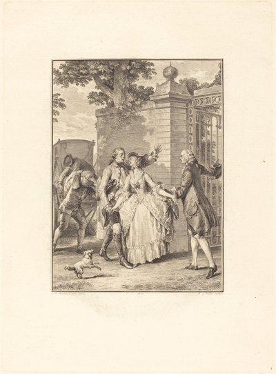 La confianza de las bellas almas de Antoine Jean Duclos after Jean Michel Moreau