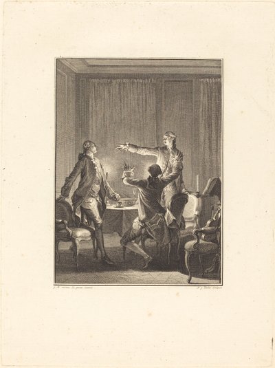La provocación de Antoine Jean Duclos after Jean Michel Moreau
