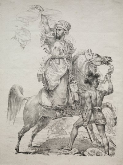 Un jefe mameluco a caballo pidiendo ayuda de Antoine Jean Gros