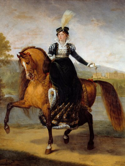Retrato ecuestre de Catalina de Wurtemberg, esposa de Jerónimo Bonaparte, Reina de Westfalia de Antoine Jean Gros
