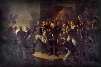 Luis XVIII dejó las Tullerías en la noche del 20 de marzo de 1815 de Antoine Jean Gros