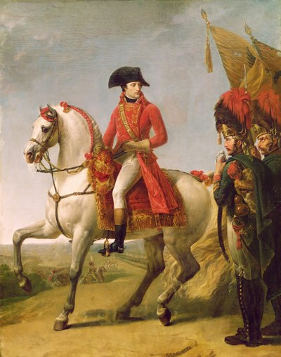 Napoleón Bonaparte (1769-1821) Primer Cónsul, revisando sus tropas después de la Batalla de Marengo, 1802-03 de Antoine Jean Gros