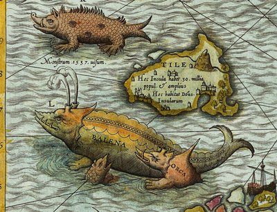Detalle del Mapa del mar (Carta marina) de Olaus Magnus (1490-1557) de Antoine Lafrery