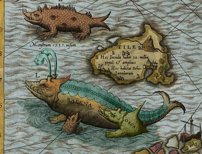 Detalle del Mapa del mar (Carta marina) de Olaus Magnus (1490-1557) de Antoine Lafrery