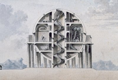 Diseño para una Casa para un Cosmopolita, 1783 (detalle) de Antoine Laurent Thomas Vaudoyer