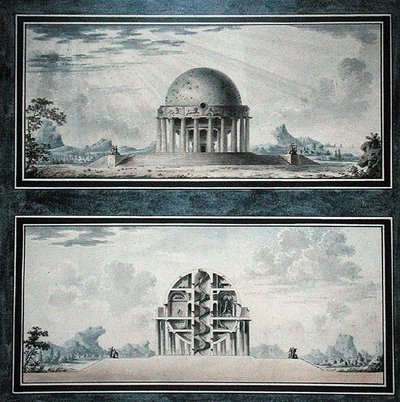 Diseño para una casa para un cosmopolita, 1783 (detalle) de Antoine Laurent Thomas Vaudoyer