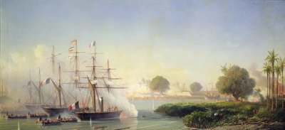 Asalto a la ciudadela de Saigón por el vicealmirante Rigault de Genouilly, 17 de febrero de Antoine Leon Morel Fatio