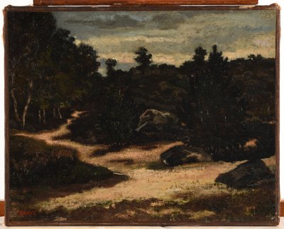 Francés: Chemin sableux en forêt de Fontainebleau de Antoine Louis Barye