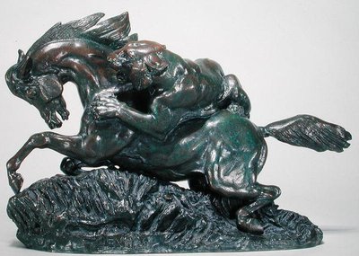 Caballo sorprendido por un tigre de Antoine Louis Barye