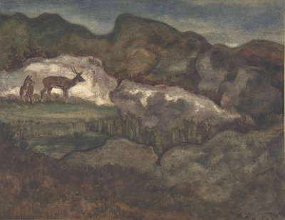 Izards en los Glaciares Camaleones Pirenaicos, 1810-75 de Antoine Louis Barye